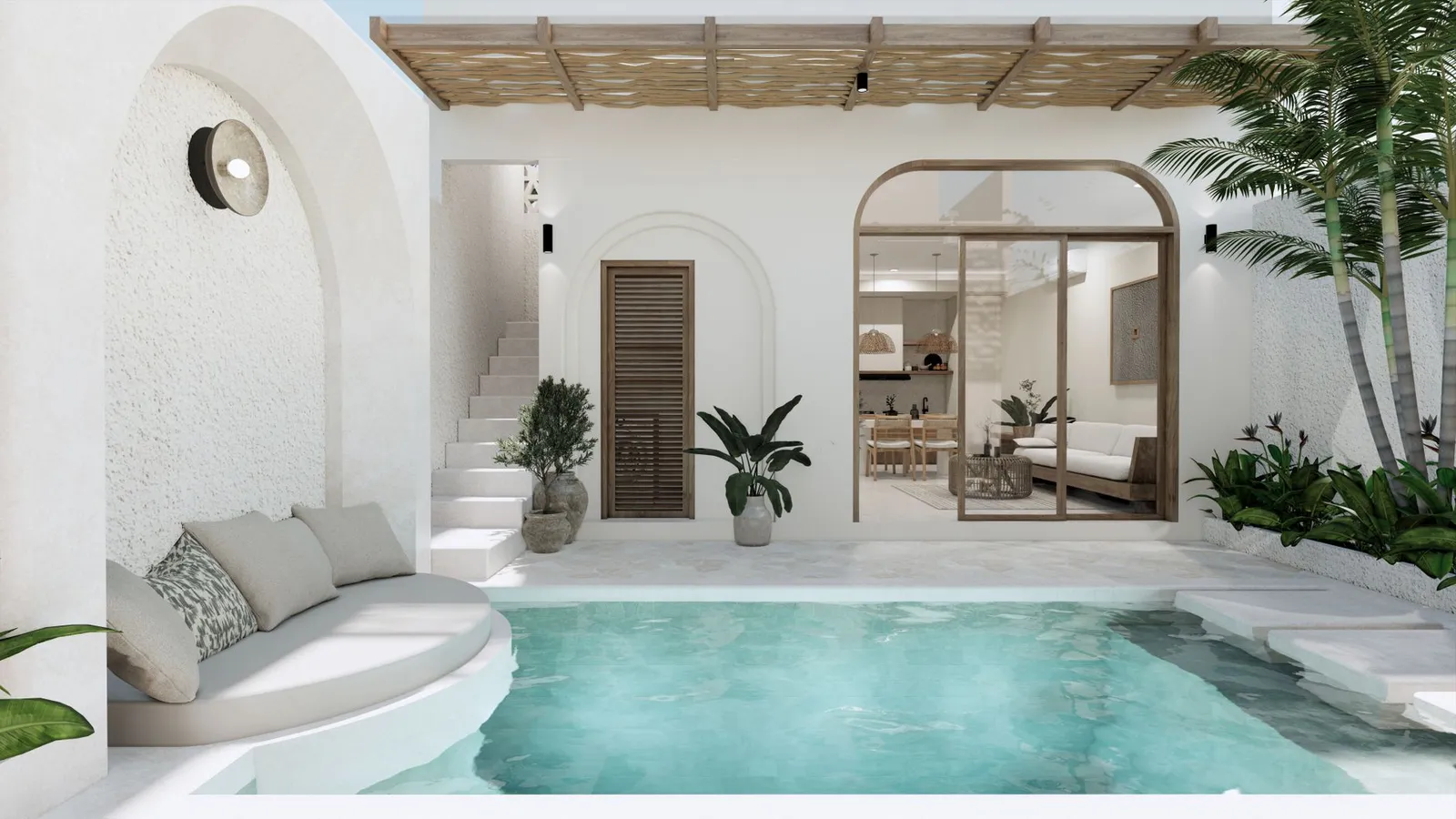 Detached 3-bed villa with pool and sea glimpses from the solarium, La Zenia